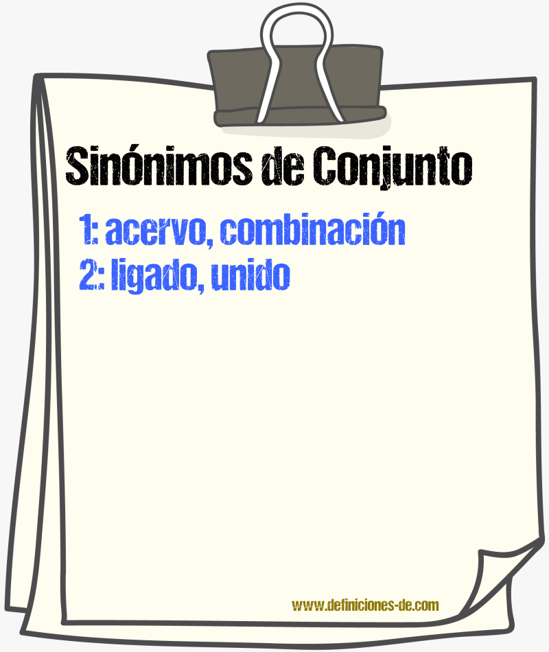 Sinnimos de conjunto