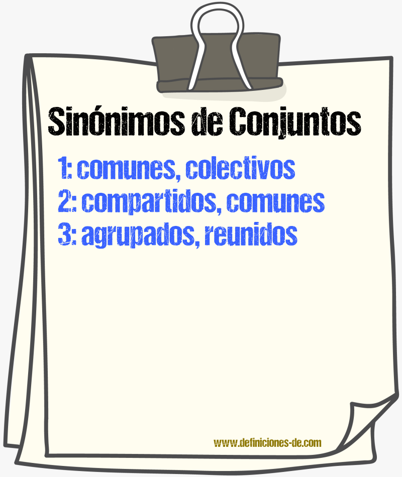 Sinónimos de conjuntos