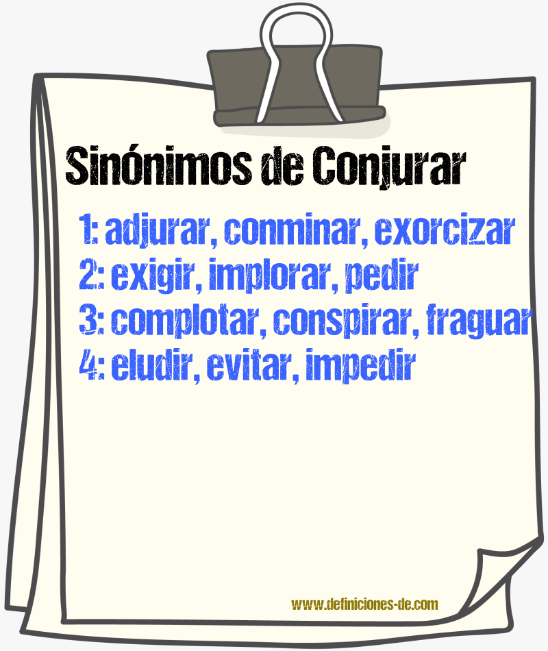 Sinnimos de conjurar