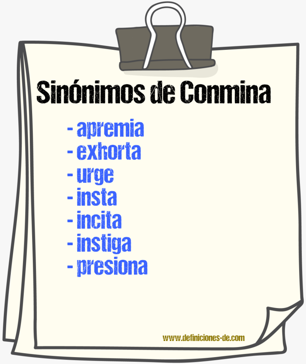Sinónimos de conmina