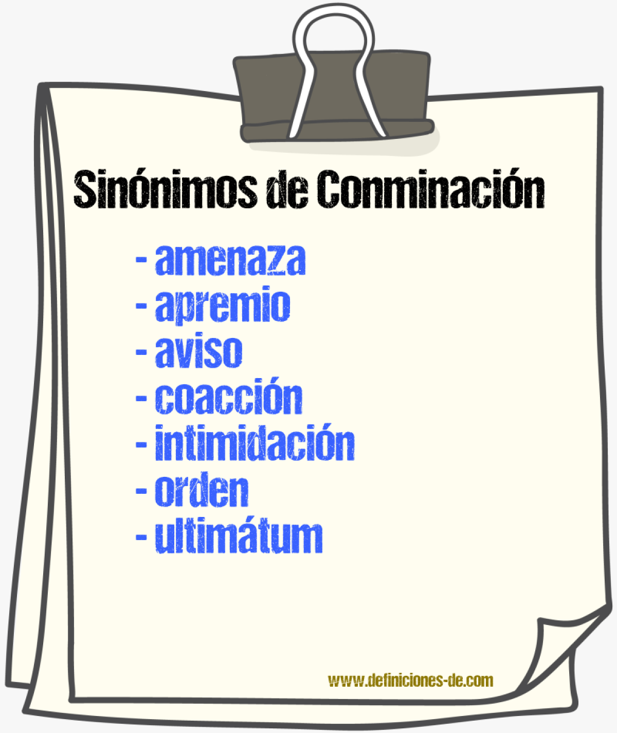 Sinnimos de conminacin