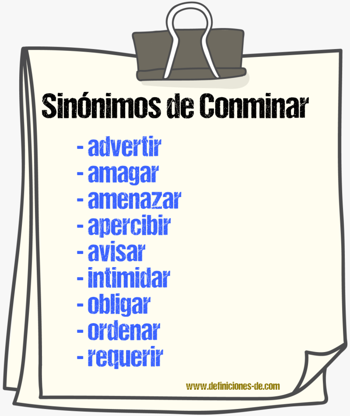 Sinnimos de conminar