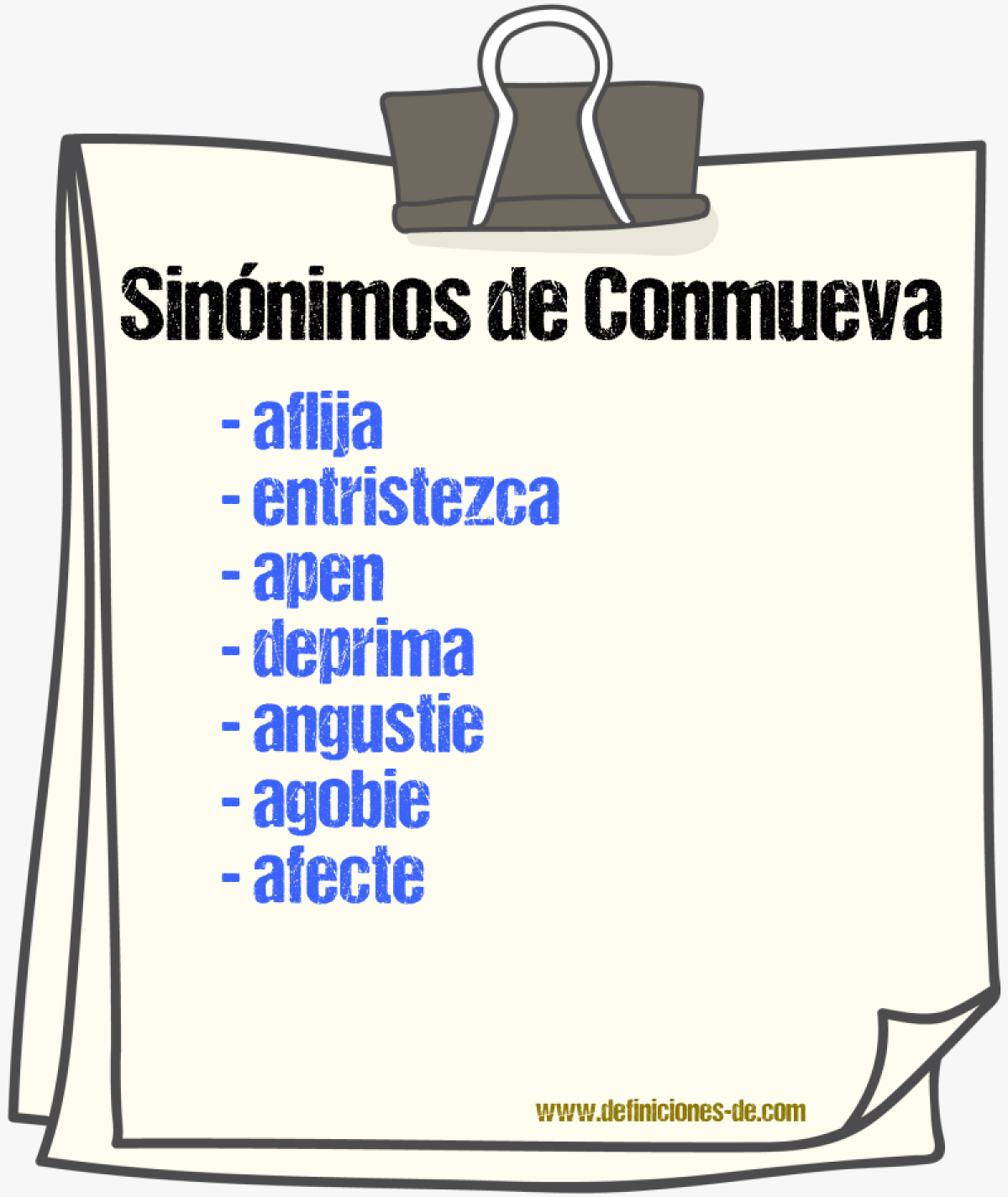 Sinónimos de conmueva