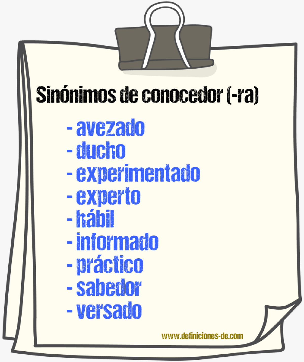 Sinnimos de conocedor