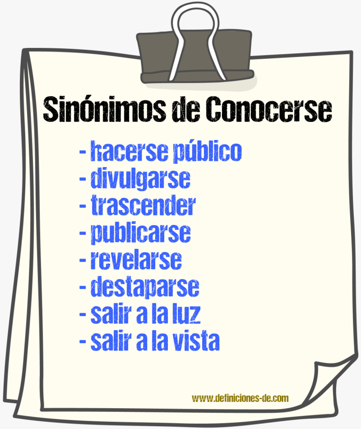 Sinónimos de conocerse