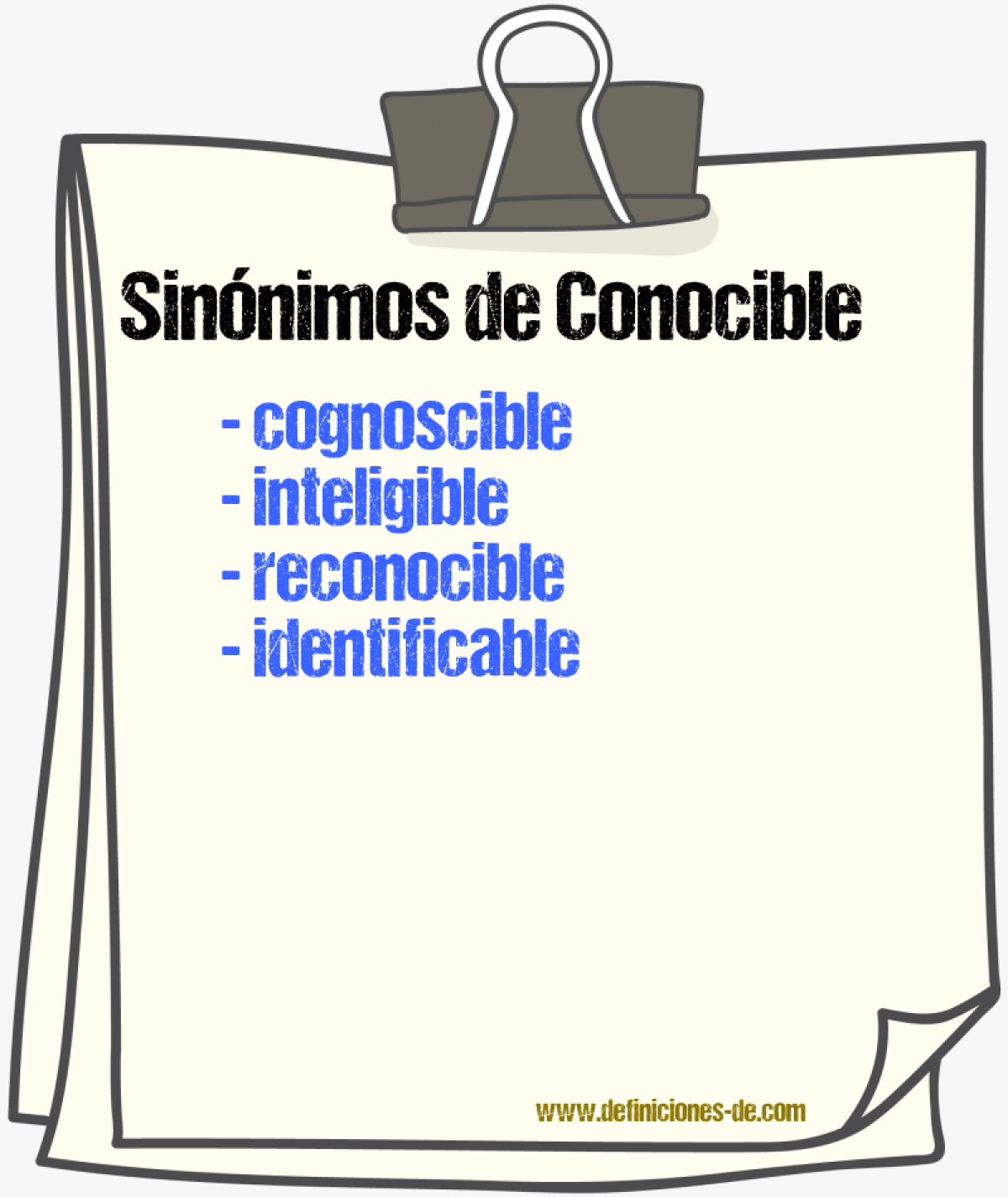 Sinnimos de conocible