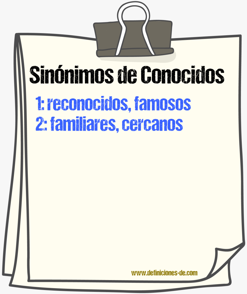 Sinónimos de conocidos