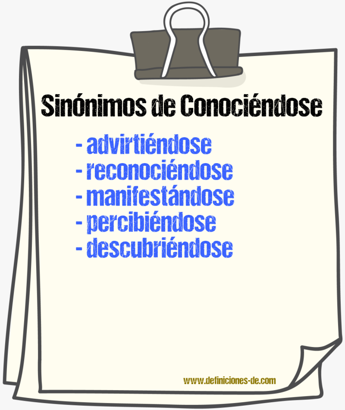 Sinónimos de conociéndose