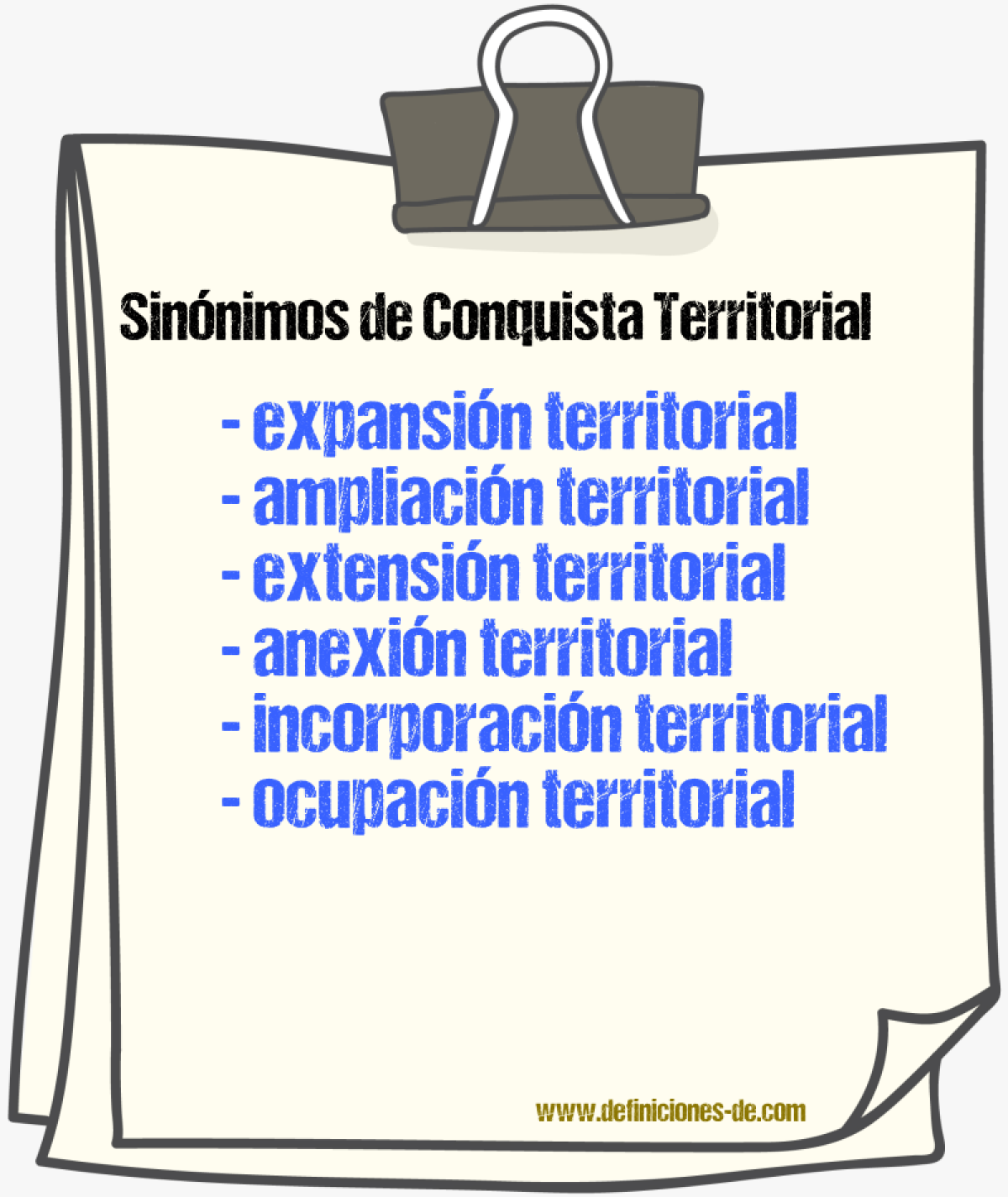 Sinónimos de conquista territorial