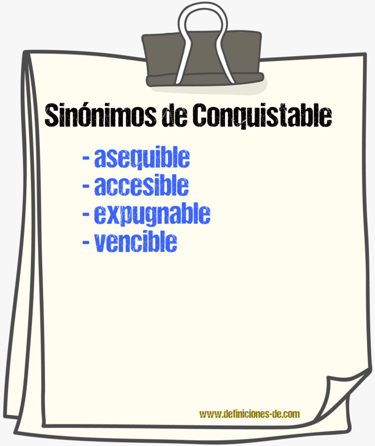 Sinnimos de conquistable