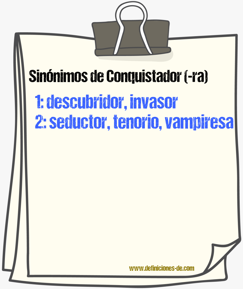 Sinnimos de conquistador