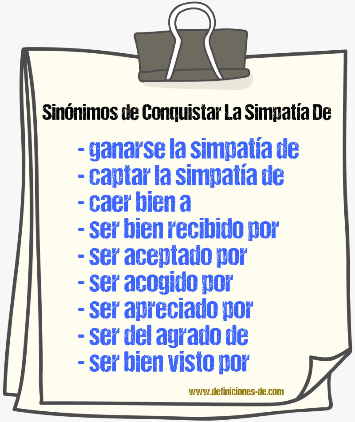 Sinónimos de conquistar la simpatía de