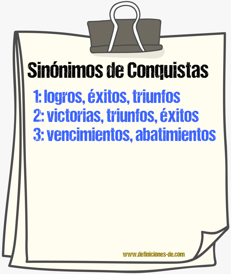 Sinónimos de conquistas