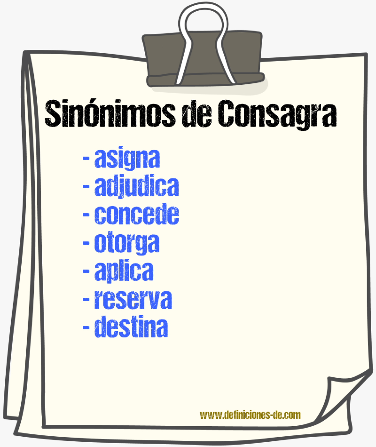 Sinónimos de consagra