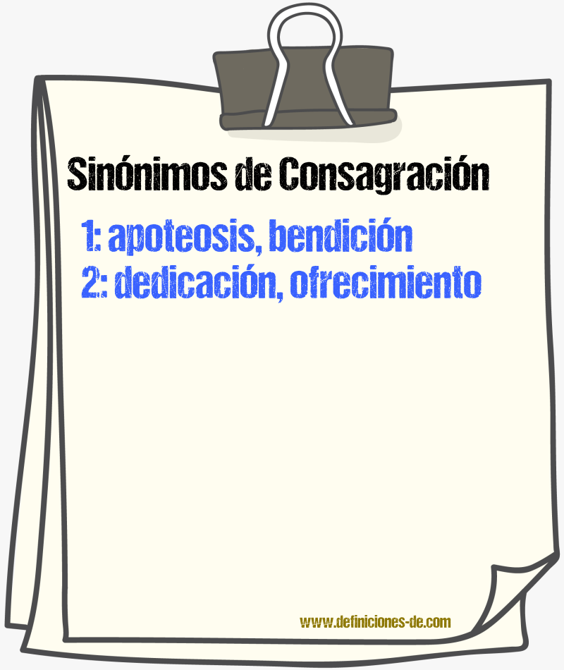 Sinnimos de consagracin