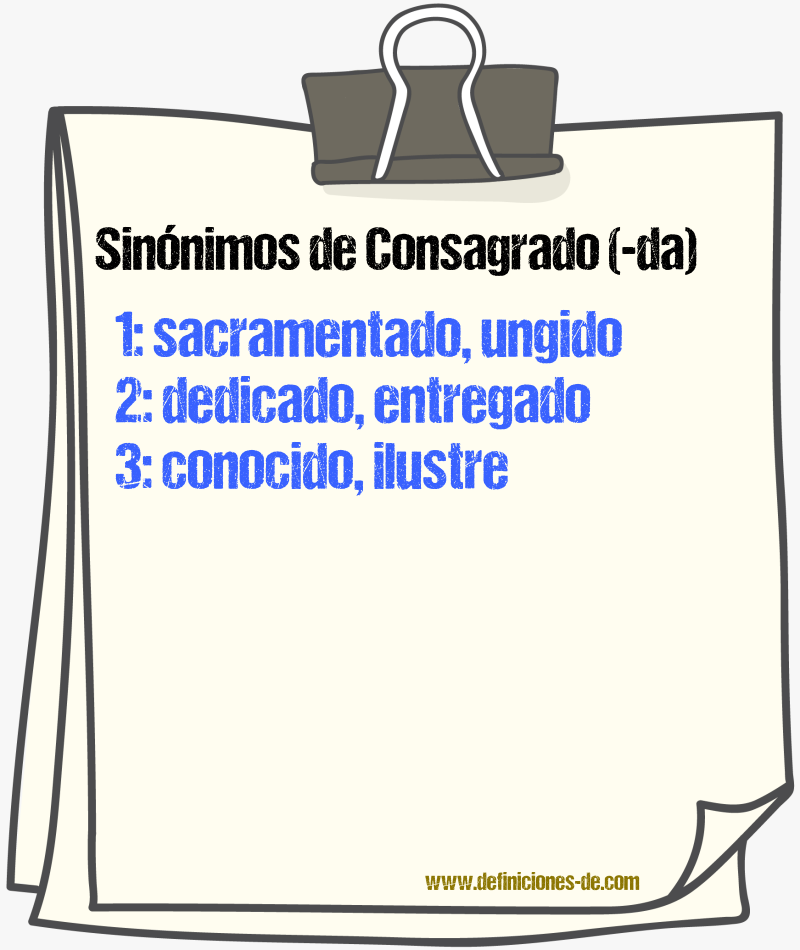 Sinnimos de consagrado