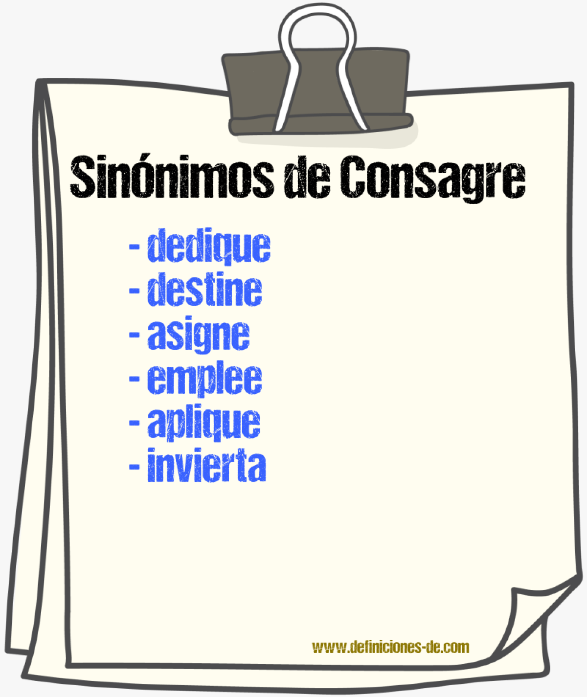 Sinónimos de consagre