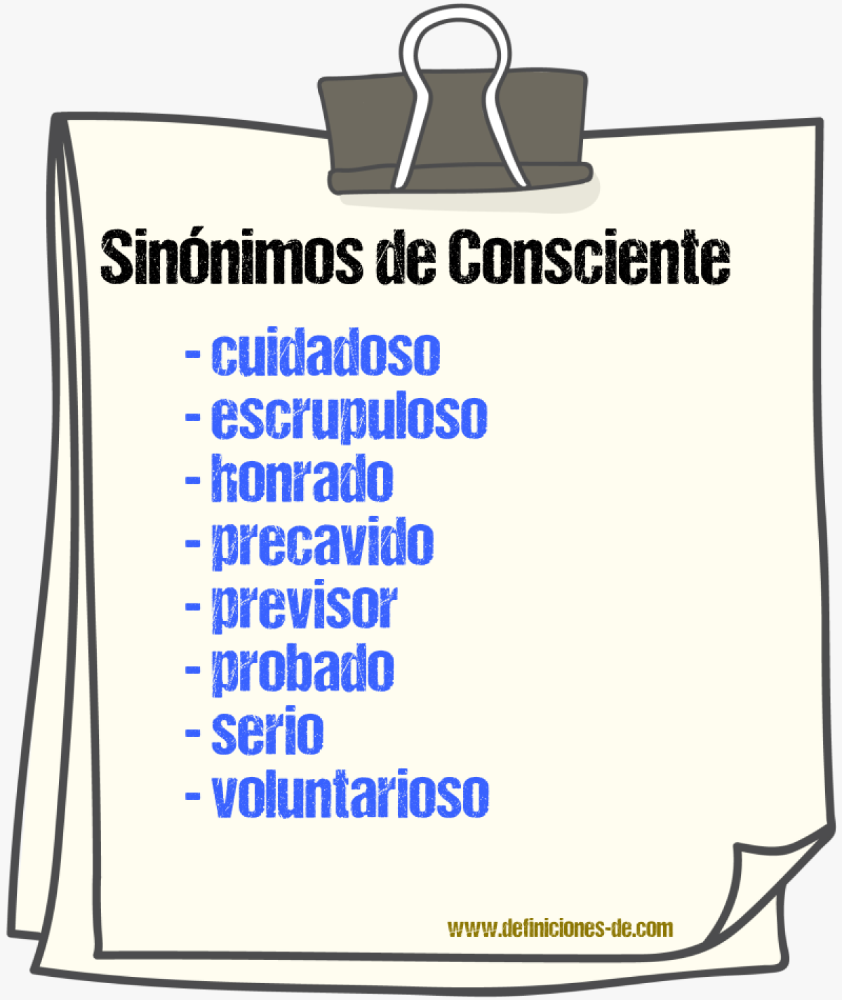 Sinnimos de consciente