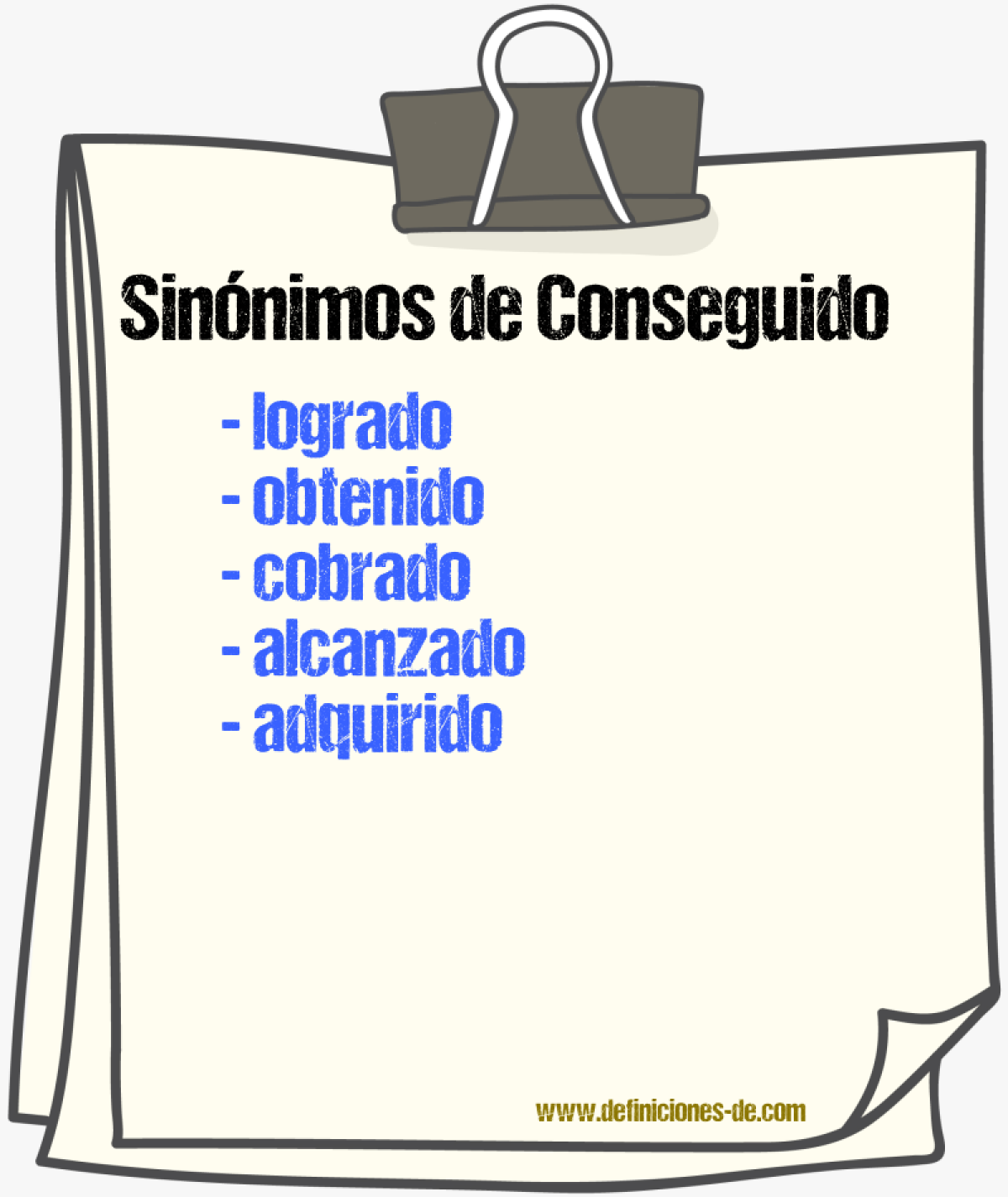 Sinnimos de conseguido