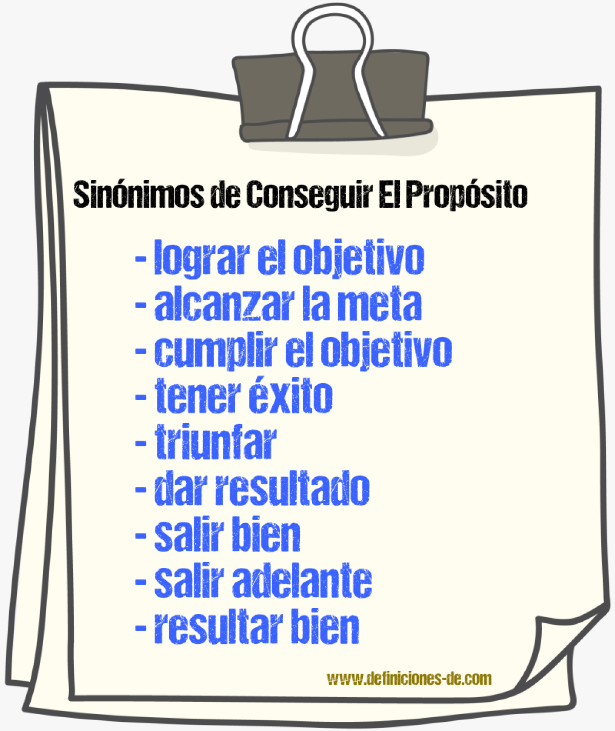 Sinónimos de conseguir el propósito