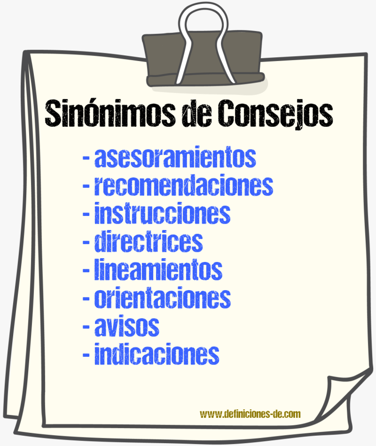 Sinónimos de consejos