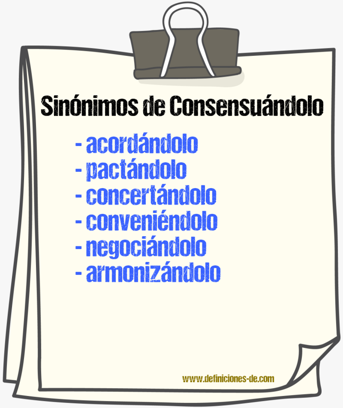 Sinónimos de consensuándolo