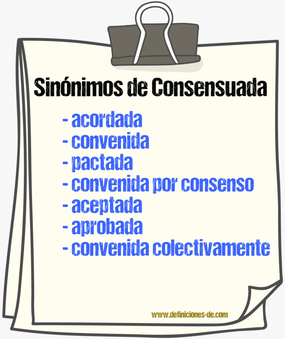 Sinónimos de consensuada