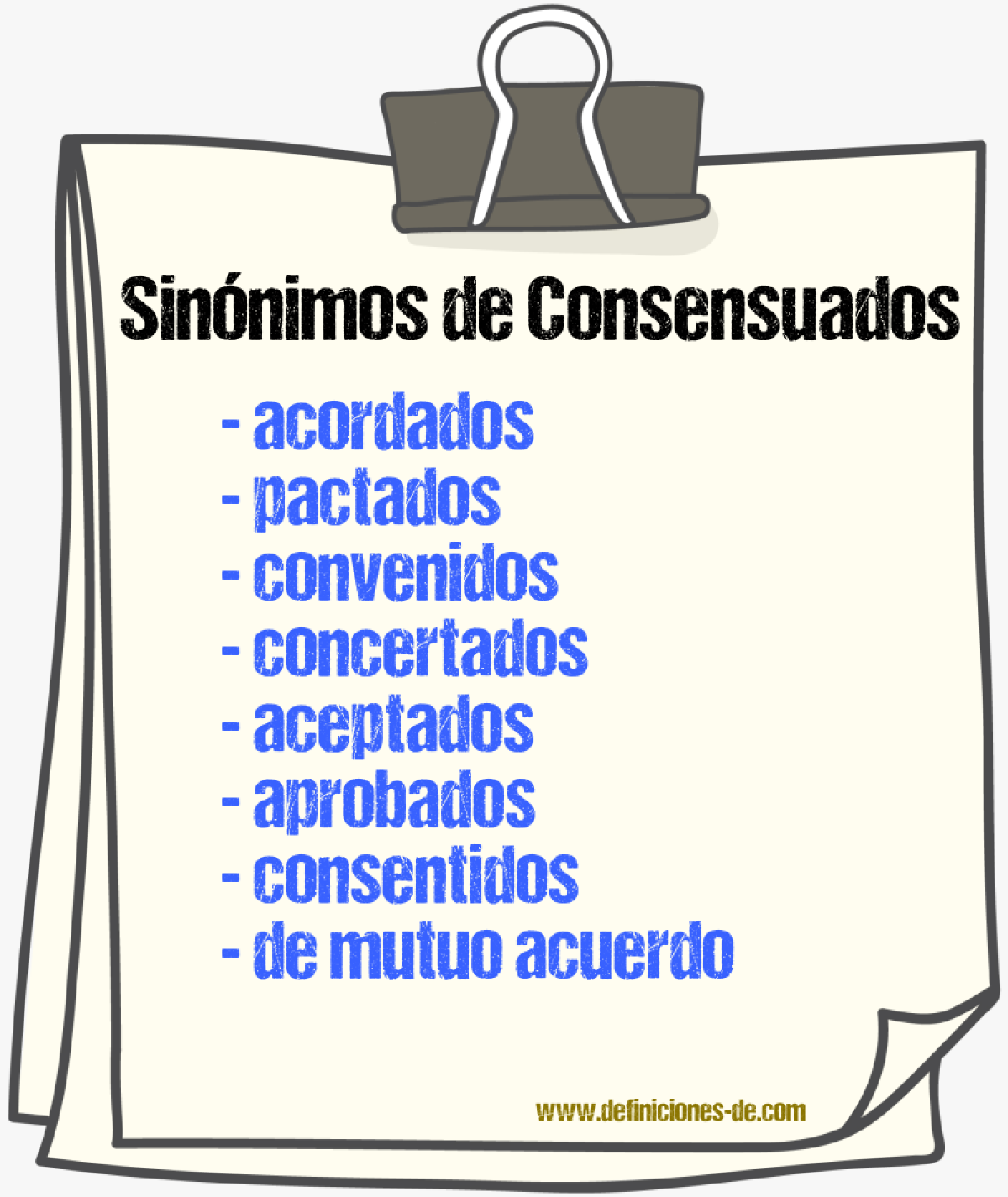 Sinónimos de consensuados