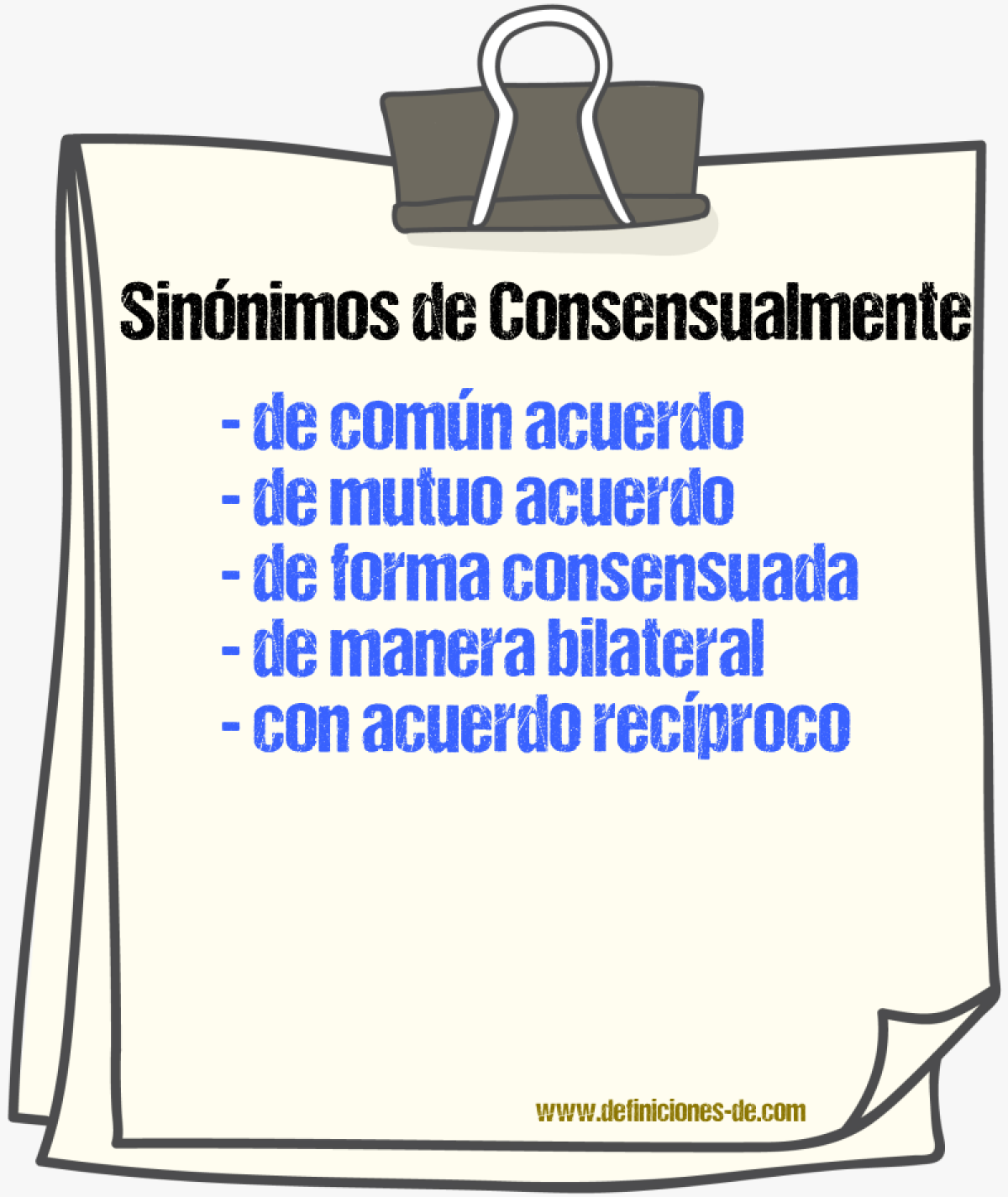 Sinónimos de consensualmente