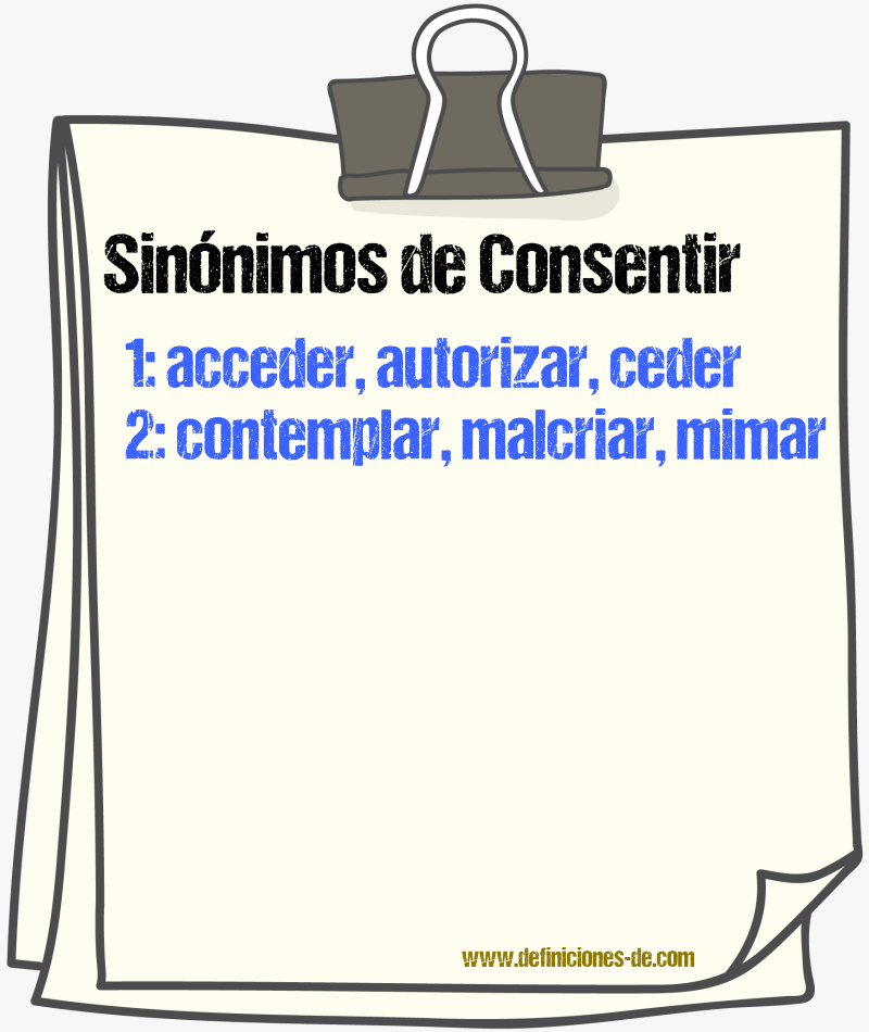 Sinnimos de consentir