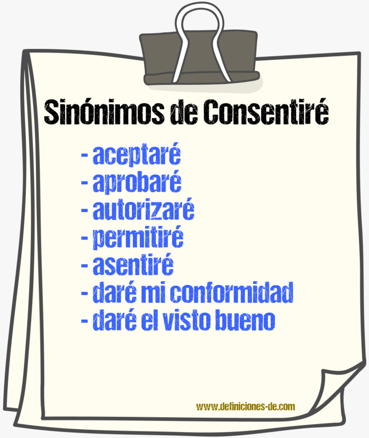 Sinónimos de consentiré