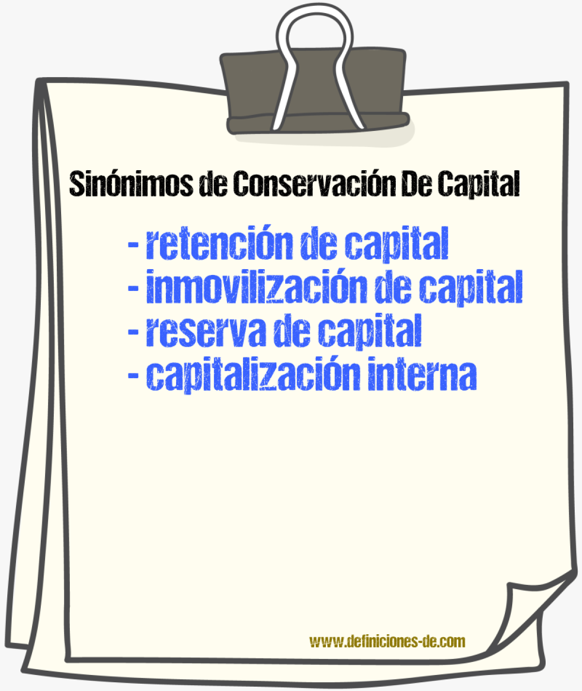 Sinónimos de conservación de capital