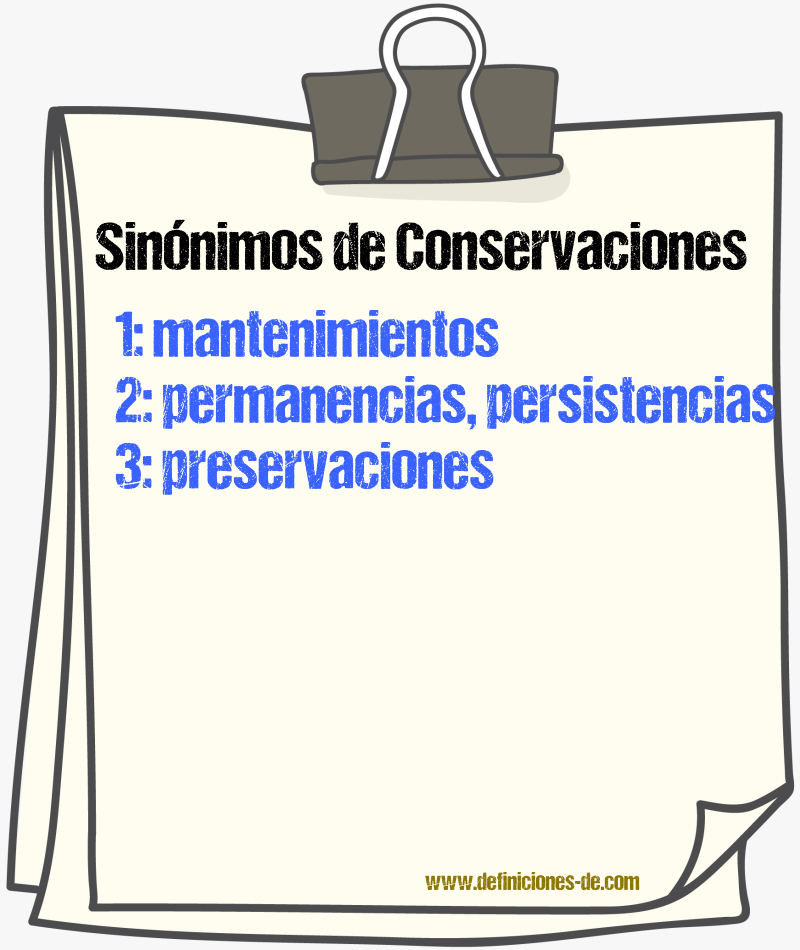 Sinónimos de conservaciones