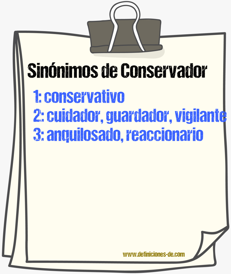 Sinnimos de conservador