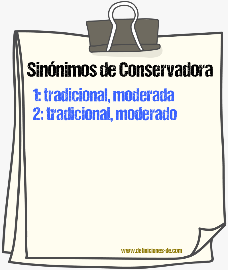 Sinónimos de conservadora