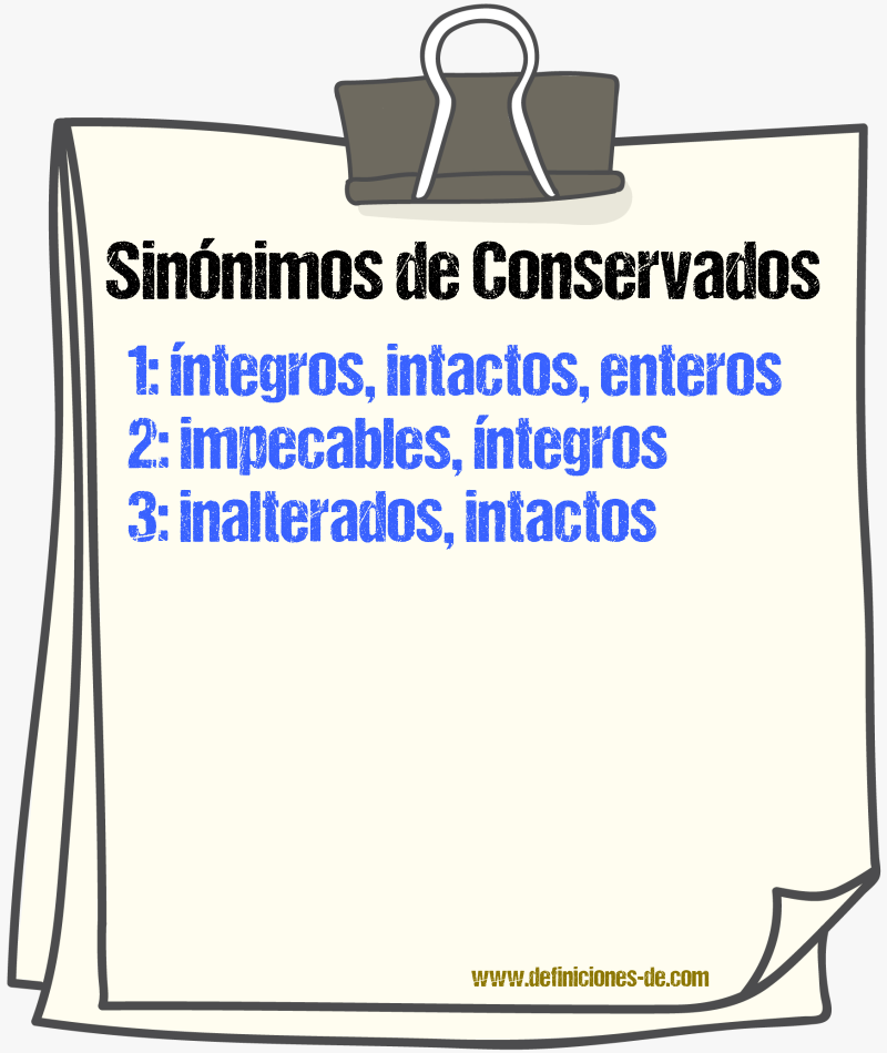 Sinónimos de conservados