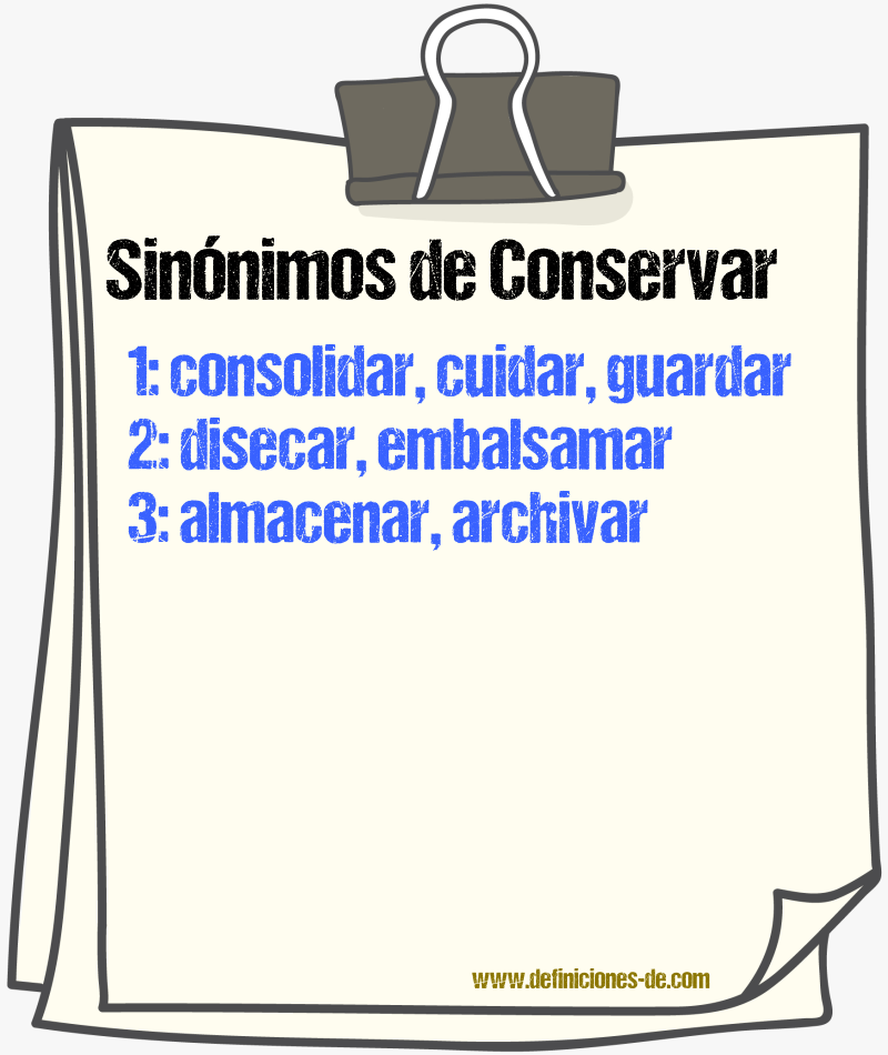 Sinnimos de conservar