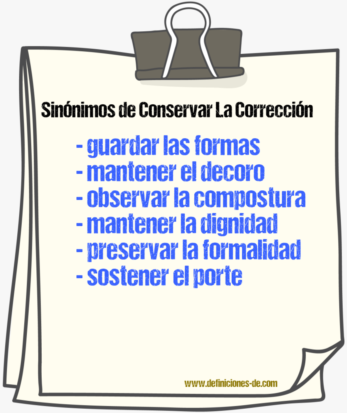 Sinónimos de conservar la corrección