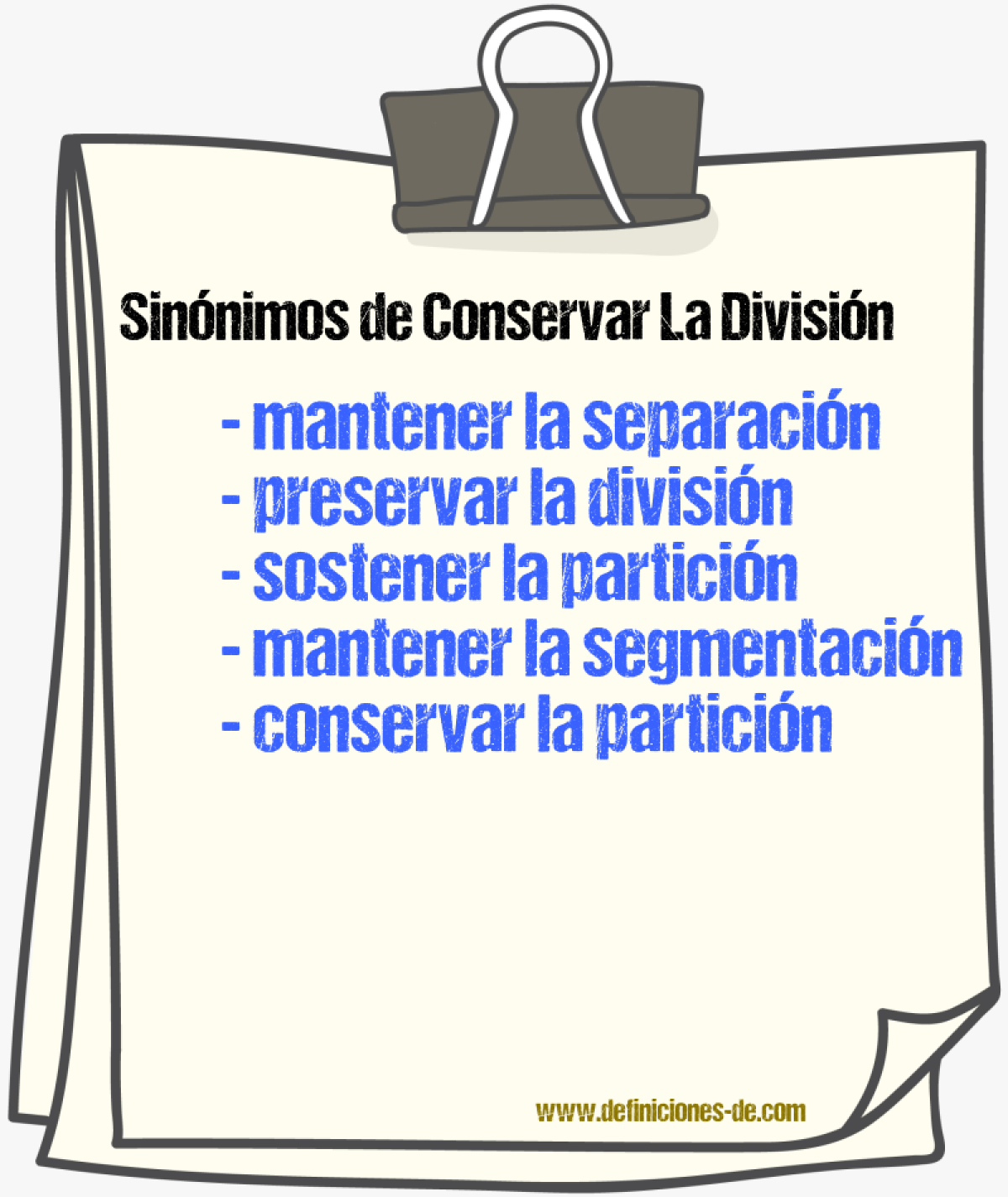 Sinónimos de conservar la división