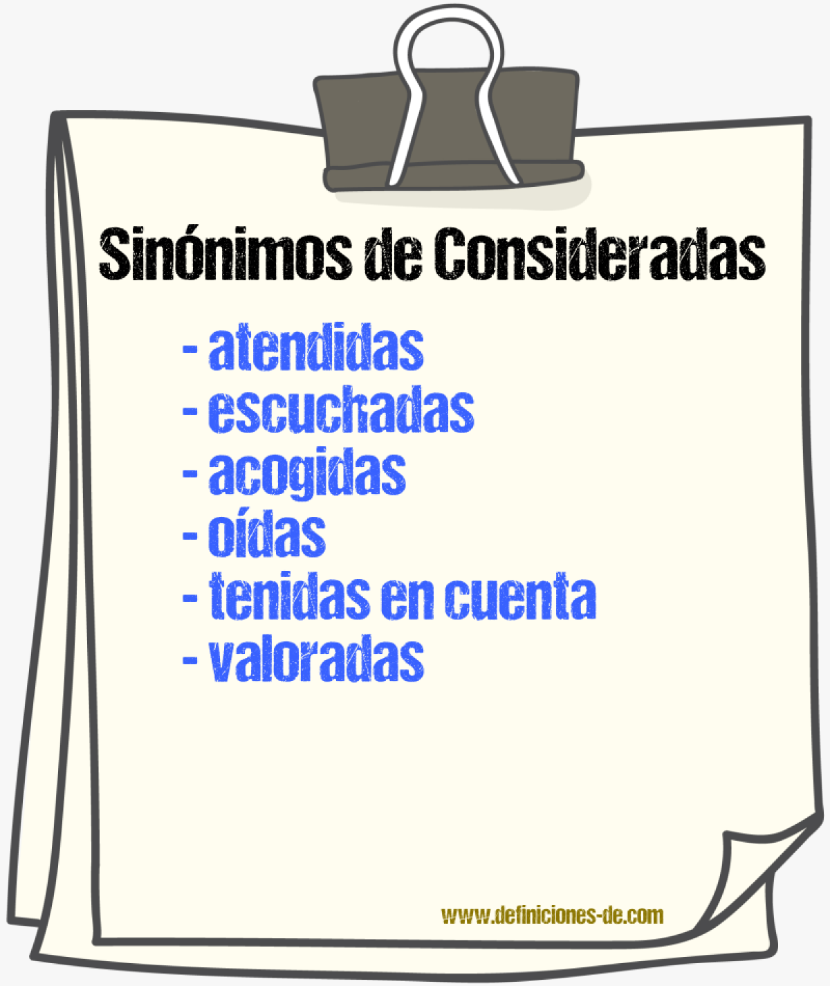 Sinónimos de consideradas