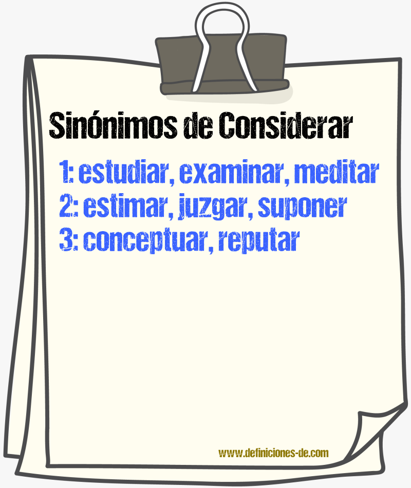 Sinnimos de considerar