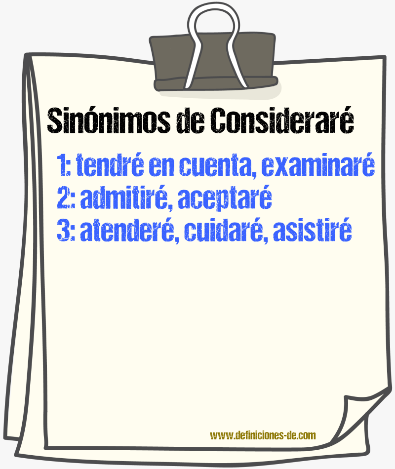 Sinónimos de consideraré