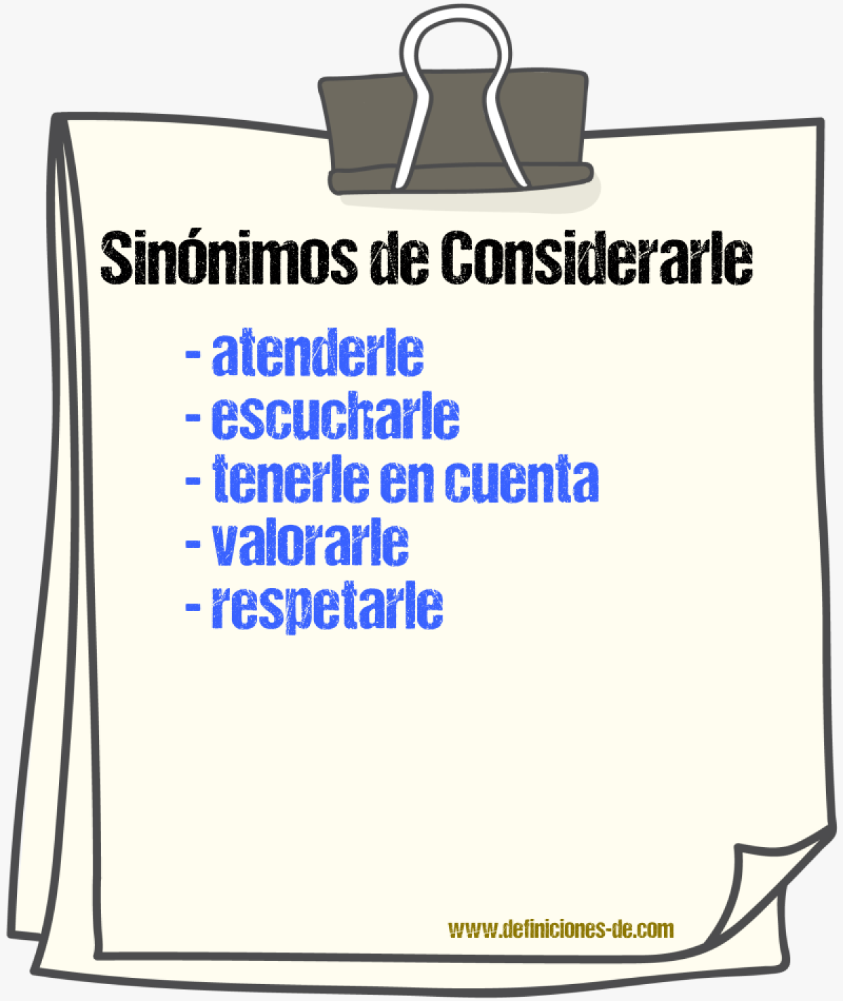 Sinónimos de considerarle
