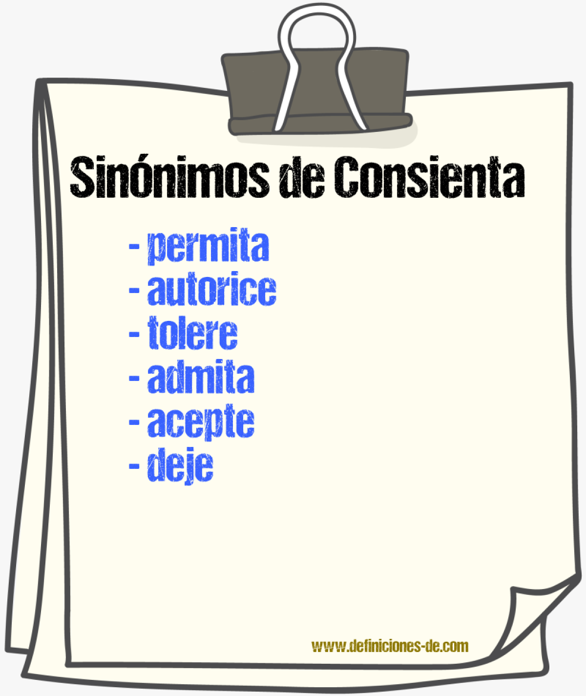 Sinónimos de consienta