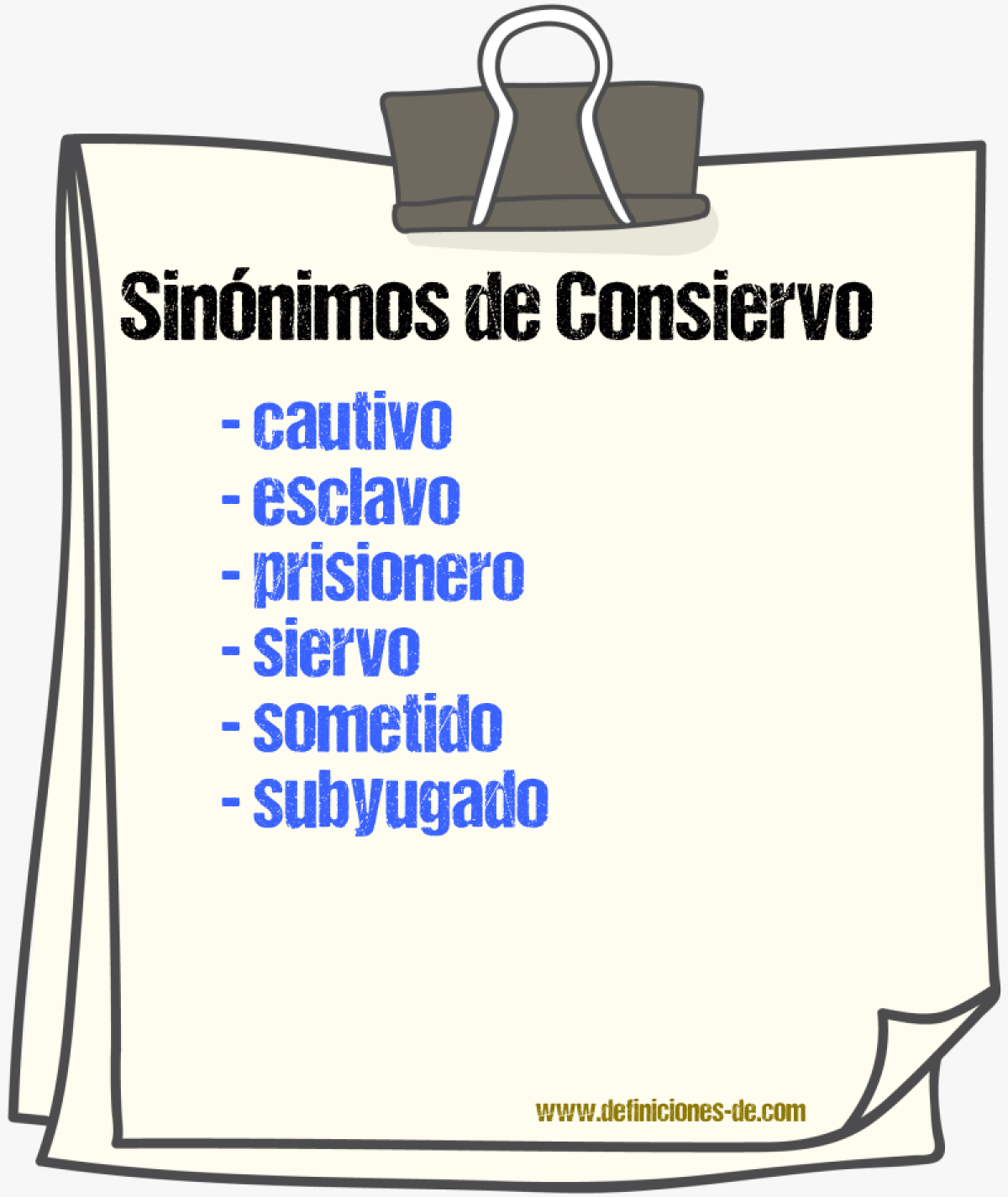 Sinnimos de consiervo