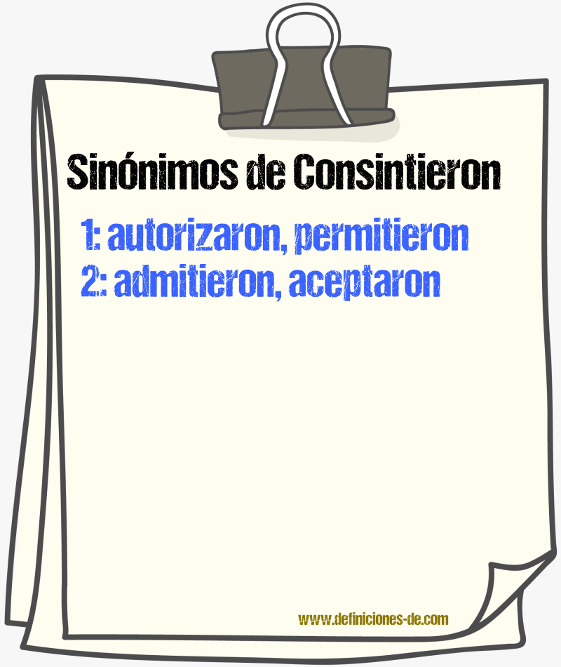Sinónimos de consintieron