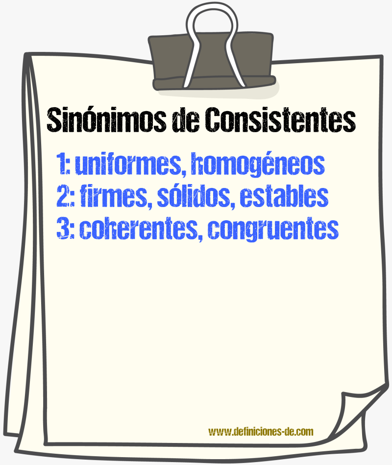 Sinónimos de consistentes