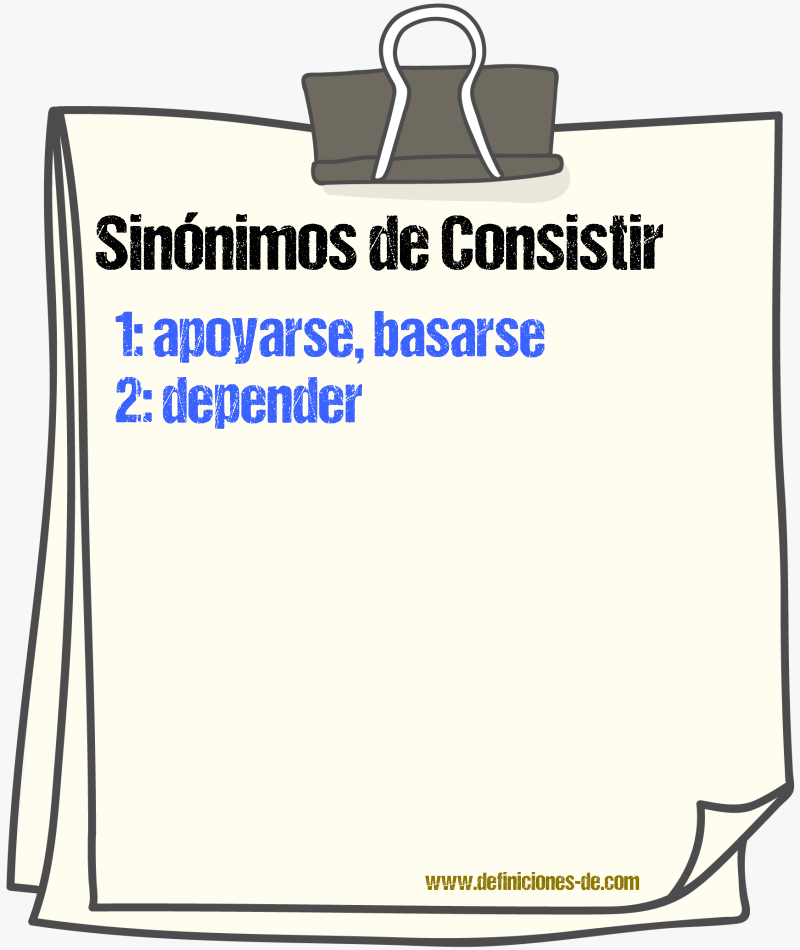 Sinnimos de consistir