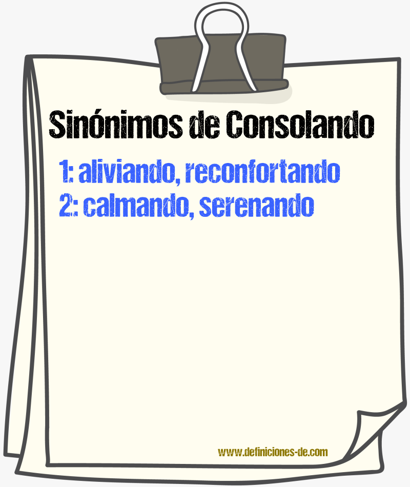 Sinónimos de consolando