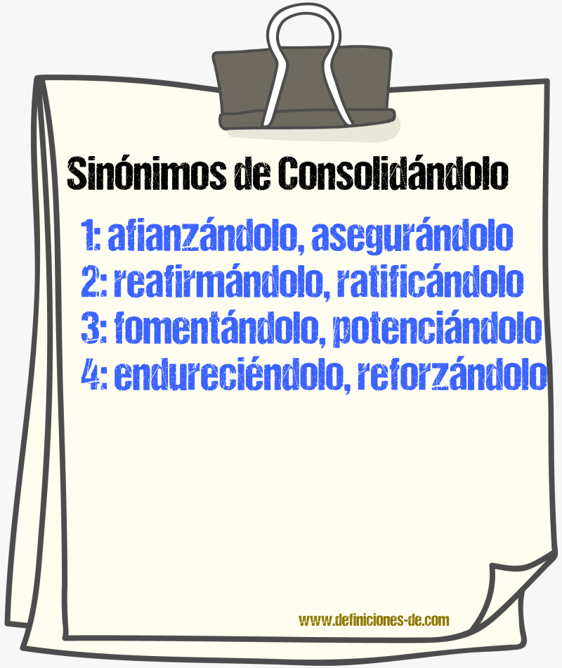 Sinónimos de consolidándolo